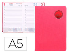 Agenda encuadernada liderpapel kilkis 15X21 cm 2022 dia pagina color rosa papel