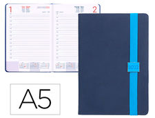 Agenda encuadernada liderpapel larisis 15X21 cm 2022 dia pagina color azul papel