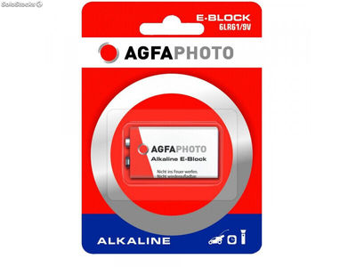 Agfaphoto Batterie Alkaline, e-Block, 6LR61, 9V, Blister (1-Pack)