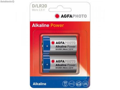 Agfaphoto Batterie Alkaline, Mono, d, LR20, 1.5V, Blister (2-Pack)