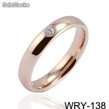 Agradable 4 mm en oro rosa plateado anillo de la joyería de tungsteno con 1 pied