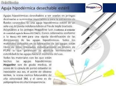 Aguja hipodermica desechable esteril de plastico 20Gx 1 (amarilla) - Foto 3