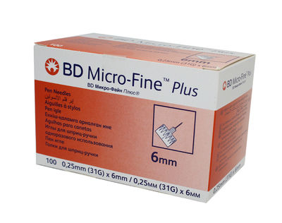 Aiguille Pour Stylo BD Micro-Fine Plus 0.25(31 G) X 6mm Bte 100