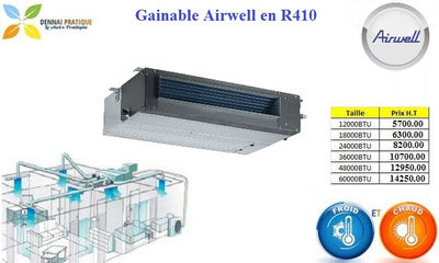 Airwell Climatiseur Gainable toutes tailles