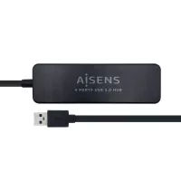 Aisens Hub USB 3.0 tipo A-M-4xtipo A-H negro 30cm