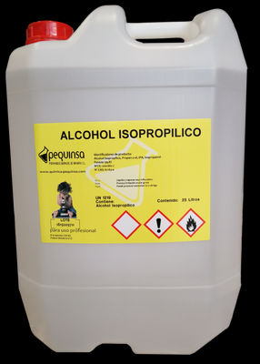 Alcohol Isopropílico IPA 99,8%. Alta Pureza.Envase 25 Litros.