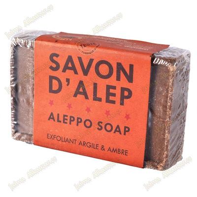 Aleppo seife - ton und bernstein - natur - peeling - 100 g