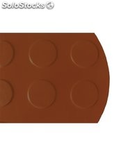 Alfombra caucho antideslizante 10x1m - punto moneda - colores marrón