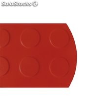 Alfombra caucho antideslizante 10x1m - punto moneda - colores rojo