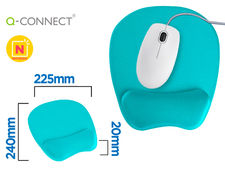 Alfombrilla para raton q-connect con reposamuñecas ergonomica de gel color
