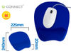 Alfombrilla para raton q-connect con reposamuñecas ergonomica de gel color azul