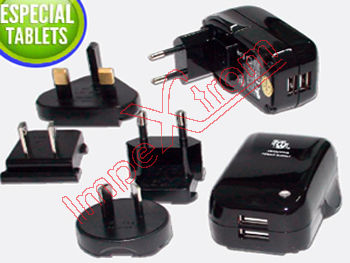 Alimentador, carregador, transformador universal USB 1A com distintas tomas de - Foto 2