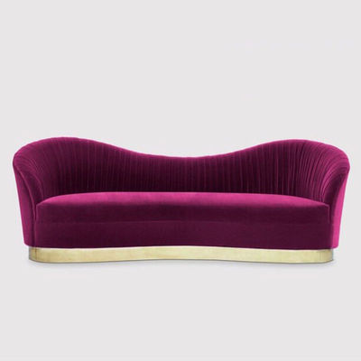 Almofada de couro de design criativo sofá de base dourada