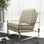 Almofada de couro dourado chrome frame lounge chair for hotel - Foto 4