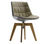 almofada de couro pernas de madeira cadeira de fibra de vidro para sala de estar - Foto 4