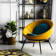 almofada de tecido de fibra de vidro shell cadeira redonda sala de estar