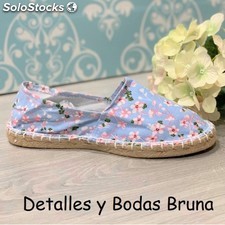 Alpargatas de flores azul y rosa para boda(lote 12 pares)