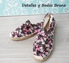 Alpargatas para Boda con Flores. Zapatillas esparto baratas bodas