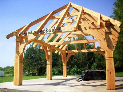 Altana drewniana Altanka ogrodowa Wiata Samochodowa Garaż Drewutnia