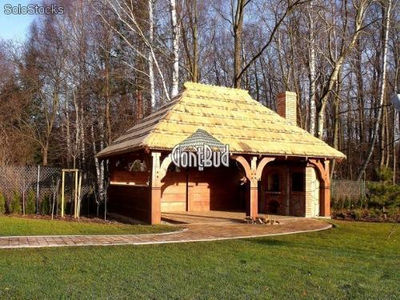 Altanka drewniana 4x6m+gont drewniany. Domek , wiata, altana altany altanki - Zdjęcie 2