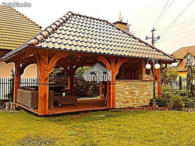 Altanka drewniana 4x6m+gont drewniany. Domek , wiata, altana altany altanki - Zdjęcie 5