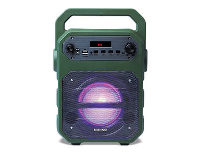 Altavoz daewoo portatil dsk-345B microfono con cable luces led radio FM usb