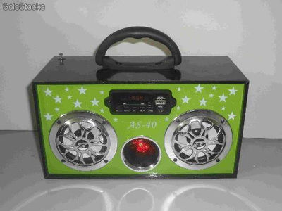 Alto Falante/mini caixa de som com usb sd FM as-40fm