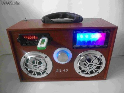 Alto Falante/mini caixa de som com usb sd FM as-43fm rms10w