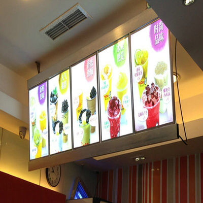 aluminio Caja de luz LED la publicidad de la Junta de menú 4 gráficos