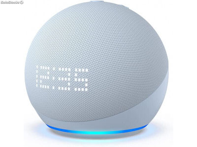 Amazon Echo Dot (5. Gen.) mit Uhr - Graublau - B09B8RVKGW