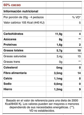Amma chocolate orgánico 60% cacao 80G - Foto 3