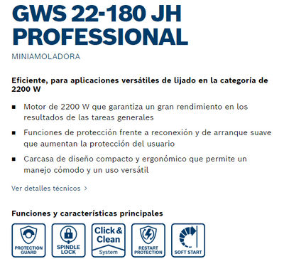Amoladora angular GWS 22-180 Professional - Foto 2
