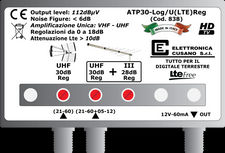Amplificatore da Palo log+uhf con Filtro Lte e Guadagno 30dB -