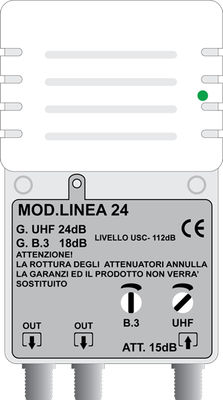 Amplificatore di Linea da Interno con ingresso LOG e Guadagno 24dB - Linea 24