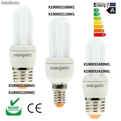 Ampoule Energetic cfl u Line Ultra-mini:4w/7w, e14/e27, 2700k
