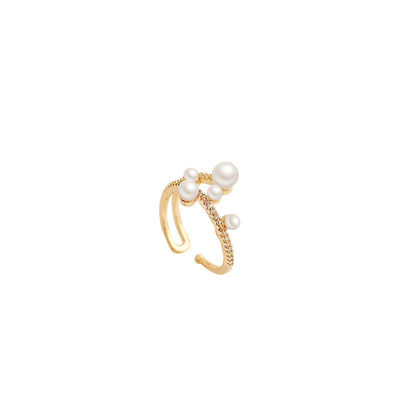 anéis feminino vintage com pérola de zircão - Foto 3