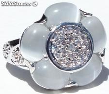 Anello fiore bianco