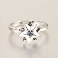anillo estrella de plata con piedras - Foto 5
