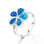 anillo ópalo azul de trébol para suerte regalo de moda en plata - 1