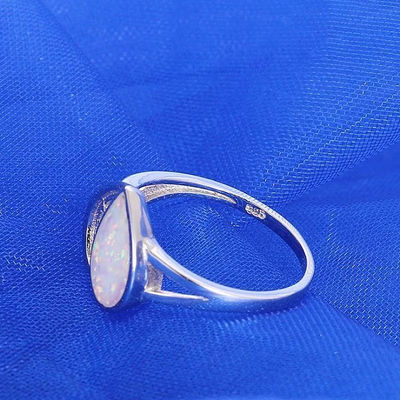anillo ópalo forma de corazón en plata ley 925 - Foto 3