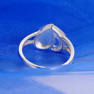 anillo ópalo forma de corazón en plata ley 925 - Foto 4
