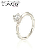 anillo plata,anillo chapado con circónes cristales, estilo sencillo