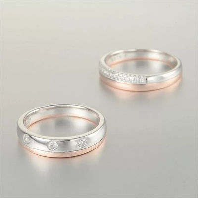 anillo plata baño platino con circónes anillos al por mayor - Foto 2