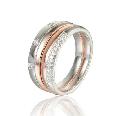 anillo plata baño platino con circónes anillos al por mayor