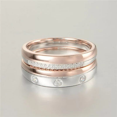 anillo plata baño platino con circónes anillos al por mayor - Foto 3
