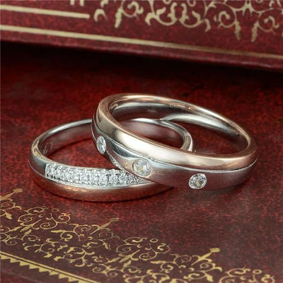 anillo plata baño platino con circónes anillos al por mayor - Foto 4