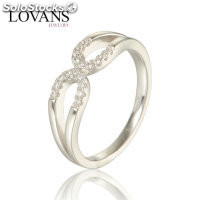 anillo plata/chapado con circóns cristales