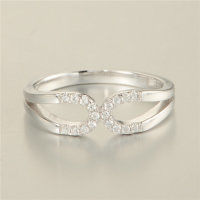 anillo plata/chapado con circóns cristales - Foto 3
