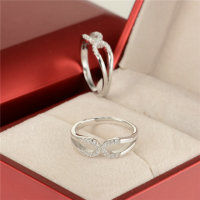 anillo plata/chapado con circóns cristales - Foto 4