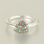 anillo plata/chapado,diseño de abanico con circónes colores - Foto 2